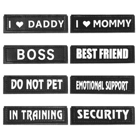 16 Pieces Dog Vest Harness Patches, 4.3”×1.2” Removable Service Dog Patches, Funny Patches for Training Working, Printed Tactical Patches with Hook Backing for Vests and Harness