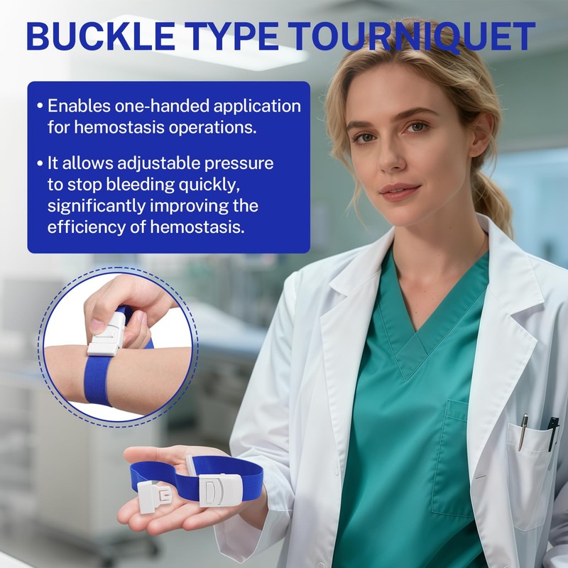 4 Pack Tourniquets for Blood Drawing，Elastic Tourniquet for Emergency First
