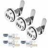 Kitmose 3 Pack Combination Cabinet Cam Lock with 1-1/8'' Cylinder