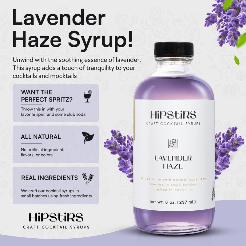 HipStirs Lavender Haze Syrup | Real Ingredients Make Our Luxurious