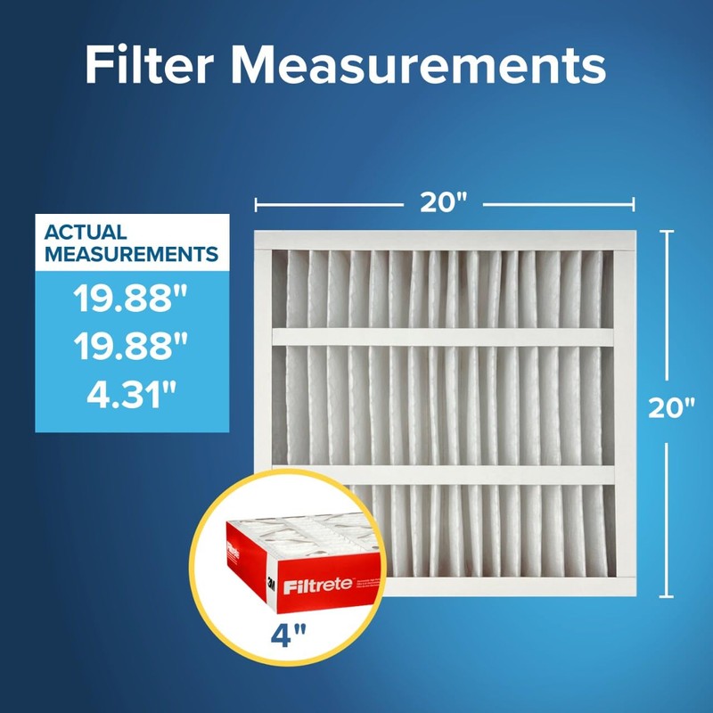 Filtrete 20x20x4 AC Furnace Air Filter, MPR 1000, MERV 11,