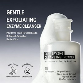 Polvo limpiador exfoliante enzimático JUNOCO JADE para rostro Limpiador facial hidratante para pieles sensibles Polvo limpiador doble