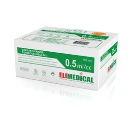 Elimedical Veterinary Use Syringe U-100 0.5ml 29G x 1/2" 100PC 05V2913VB