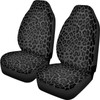 Talayituse Black Leopard Print Car Seat Covers 2pcs/Set High Back