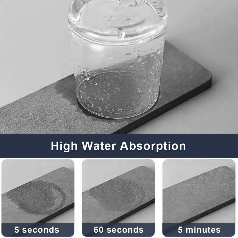 Pack of 5 Water-Absorbent Stone, Drying Stone, Diatomite, Soap Dish