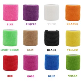 First Aid Self Adherent Cohesive Bandages, First Aid Tape Cohesive Wrap Bandage, Colorful Bandages(2 inches x 5 Yards,12 Packs,Colorful)