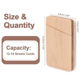 PATIKIL Wooden Business Card Holder, Wood Business Card Case Pocket Name Card Holders Organizer with Magnetic Closure for Men, Maple Color