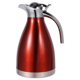 Stainless Steel Thermal Coffee Carafe, Durable, 24-Hour Laboratory Tested Heat Retention, 1.5-2 Litre Insulated Coffee Thermos Flask, Water and Drink Dispenser, Thermal Jug in (1.5 L, Red)
