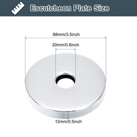 QUARKZMAN Round Shower Faucet Faceplate, 3.5 Inch Stainless Steel Rosette to Cover Gaps and Holes, Fits All Standard 20mm Diameter Pipes, Silver