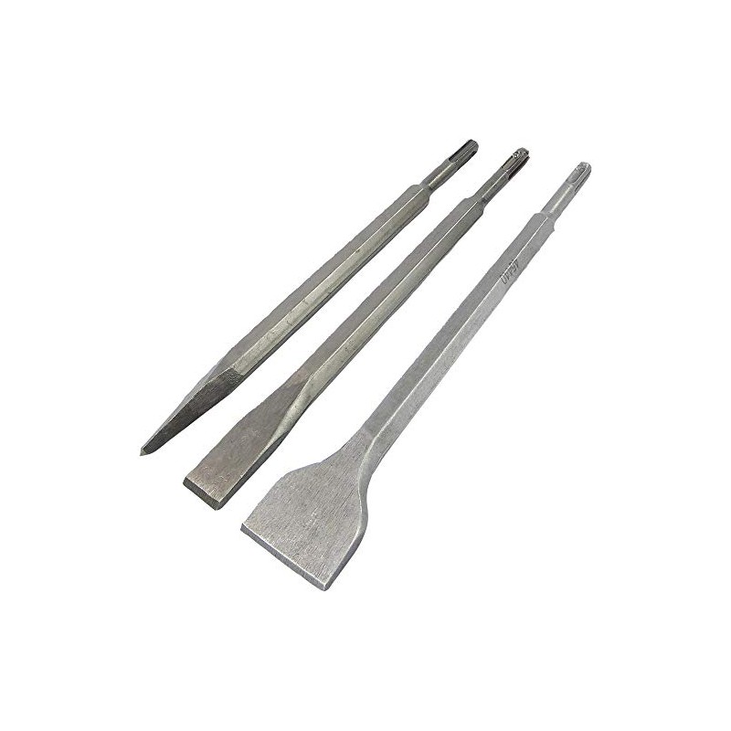 SDS Chisel Hammer Set 3 Piece 250mm Pointed Chisel, 20mm