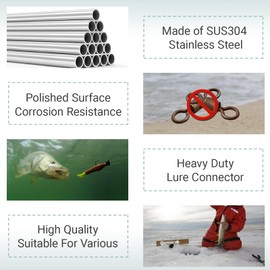 Atibin Stainless Steel Barrel Swivel Snap Saltwater Swivels Fishing High Strength Lure Fishing Swivel Heavy Duty SUS304#2 50pcs 150lb