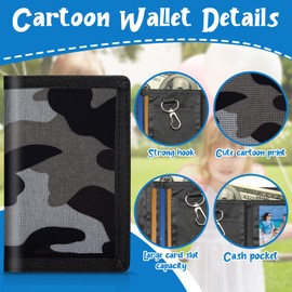 ZHONYEE Kids Wallet with Lanyard for Boys Ages 4-12 Trifold Toddler Wallet Zippered Coin Pocket Card Holders for Children Birthday Gifts