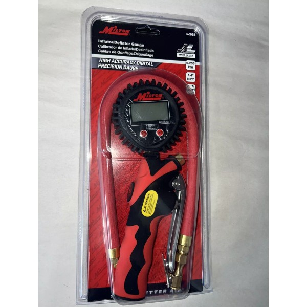 Milton S-568 Heavy Duty Digital Tire Inflator Gauge Lock On