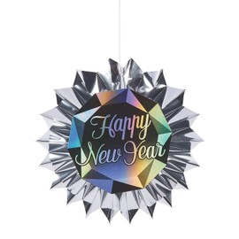 Fun Express NYE Diamond Hanging Fans - Party Decor - 6 Pieces