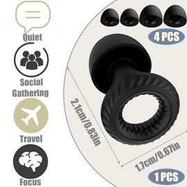 Denipry Ear Plugs for Sleep, Noise Reduction Soft and Reusable Silicone Hearing Protection Earplugs with 4 Eartips and Carrying Case, for Sleeping, Deep Focus, Concert, Working, Studying, Traveling