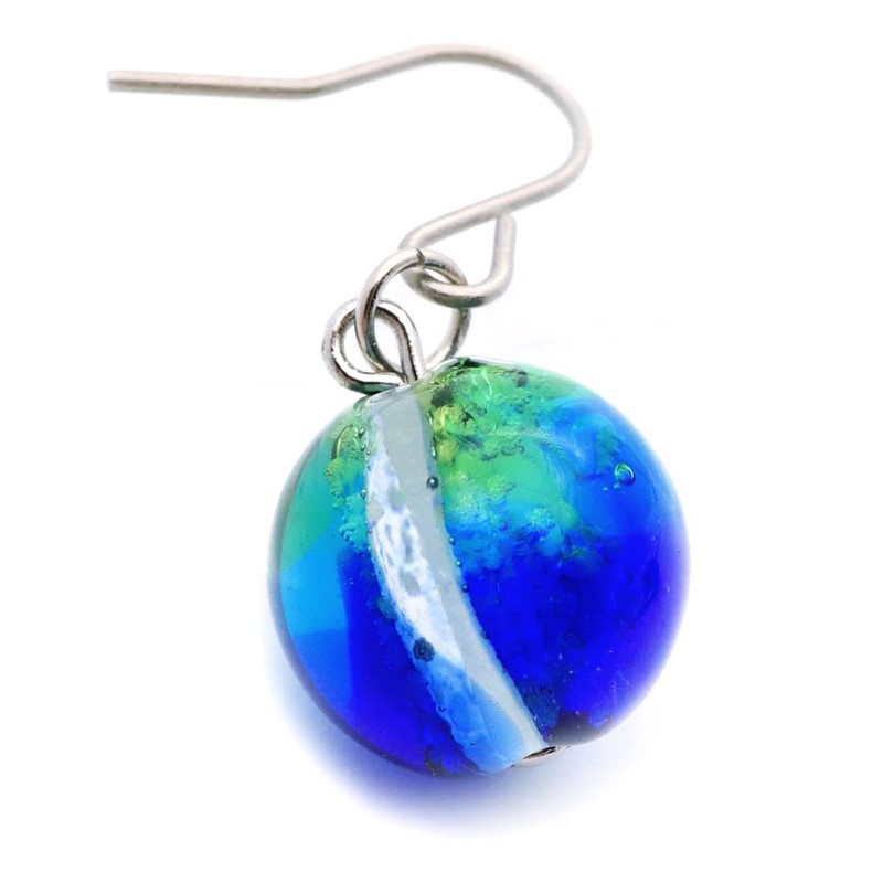 Women's Firefly Glass Earrings, Luminous, Titanium, Dragonfly, Okinawa, Souvenir, Accessory,