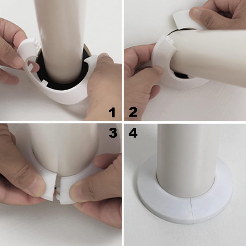 4Pcs Radiator Pipe Covers White Plastic Plastic Pipe Covers Sleeve