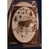 Vinyl Etchings Moose Window Decal 4"x6" OVAL Etched Glass Look