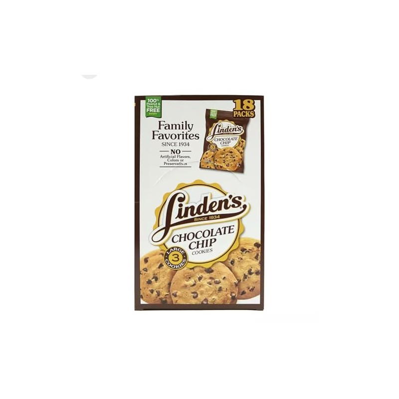 Generic Lindens Chocolate Chip Cookies, 3 Cookies/18 Pack