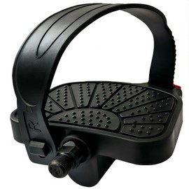 YBEKI Pedales de bicicleta estática de grado profesional – eje de 9/16 pulgadas y 1/2 pulgadas, correas ajustables | Se adapta a bicicletas Peloton/Schwinn/Spin, antideslizante, capacidad de 500