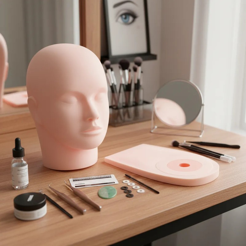 2pc Maniquí Cabeza Para Practica De Pestañas Y Microblading Nude