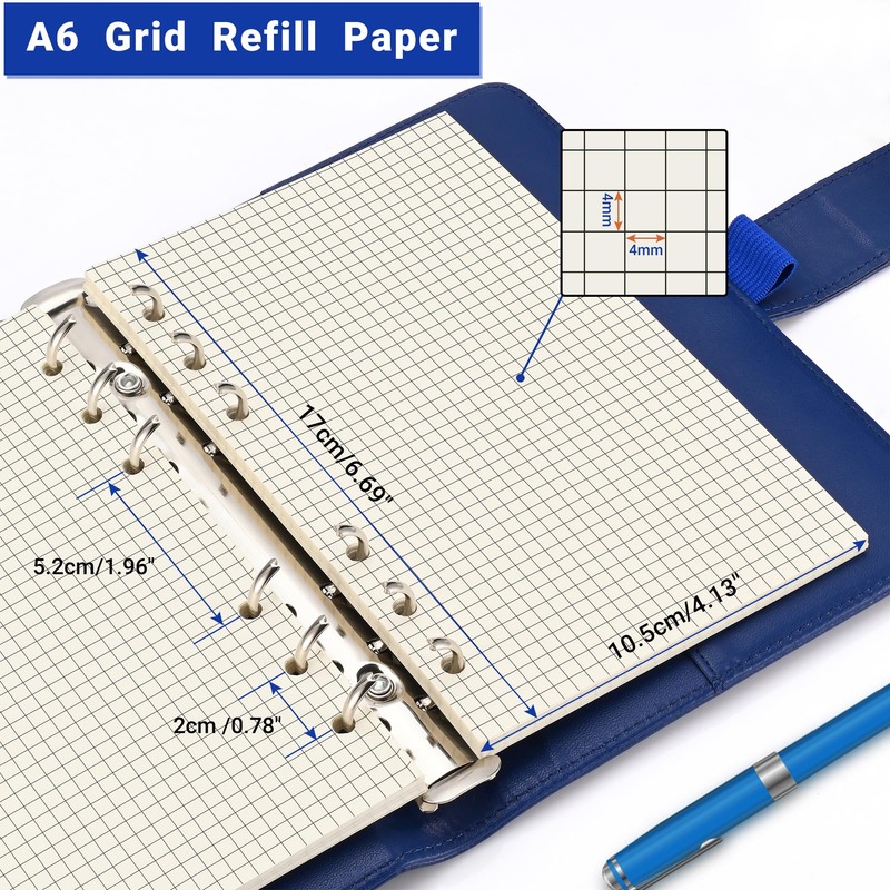 A6 6-Hole Loose-Leaf Paper (80 Sheets, 100GSM, Beige) - Ideal