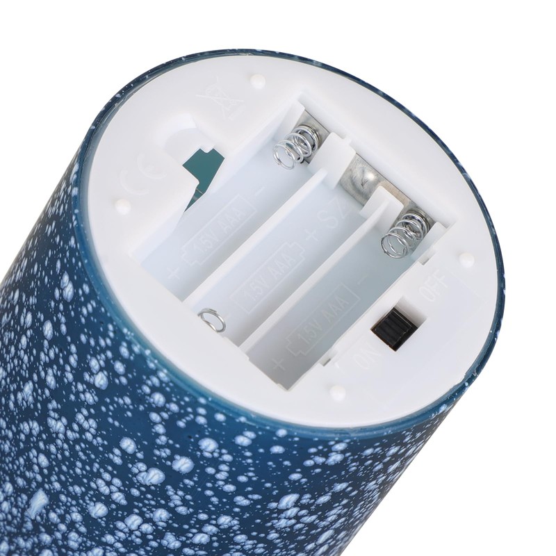 HJANDHJ Blue Flameless Candles with Remote and Timer, Real Wax