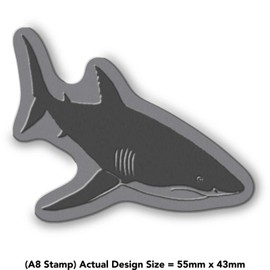 'Shark' Rubber Stamp - Unmounted Design for Crafting & Scrapbooking, A8 (RS00016545)