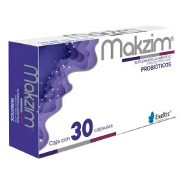 Makzim Probióticos 30 Cápsulas Suplemento Digestivo Tapioca Sabor Sin Sabor                                                                           