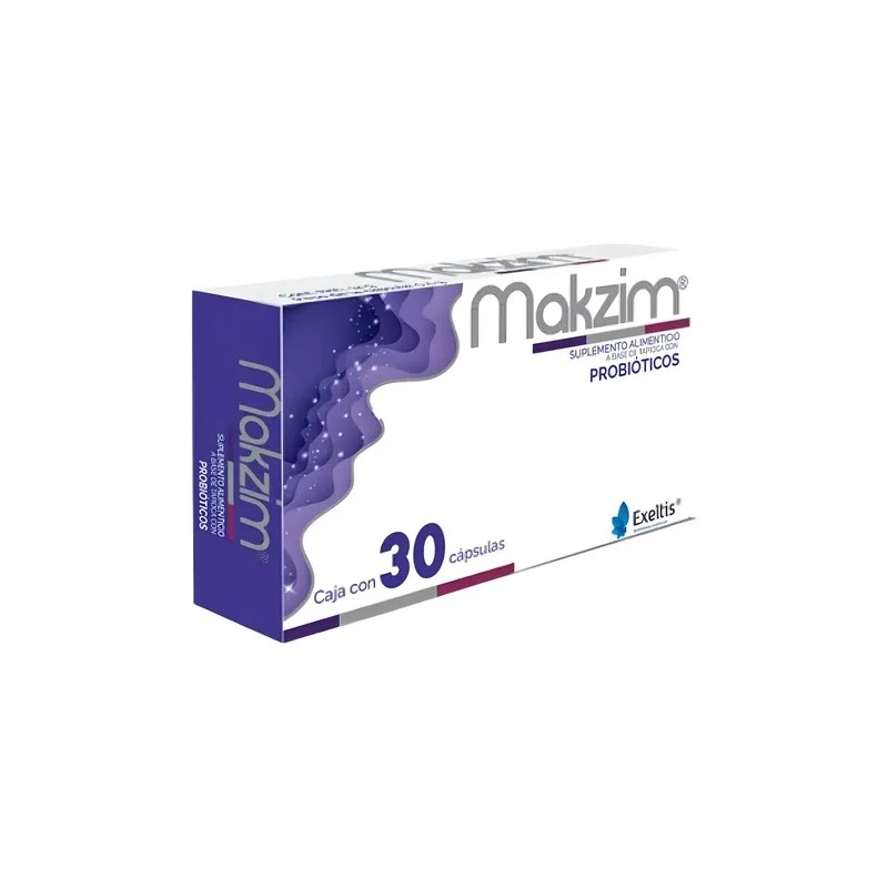 Makzim Probióticos 30 Cápsulas Suplemento Digestivo Tapioca Sabor Sin Sabor