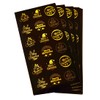 Storm&Lighthouse Gold Holographic Christmas Foil Stickers - 180 Assorted Round
