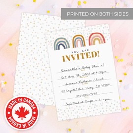 Modern Rainbow Fill In Invites / 25 Cards With White Envelopes / 5" x 7" Gender Neutral Invitations/Birthday Party Baby Shower Invites/Made In Canada