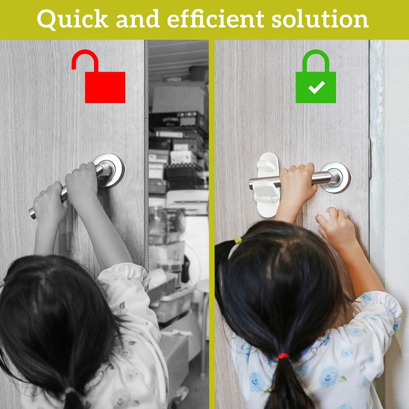 Door Lever Lock (3 Pack) Prevents Toddlers from Opening Doors.