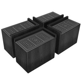 ANNKUT Bed Risers 5 Inch Heavy Duty,Oversized Couch Risers, Extra Wide Furniture Risers for Sofa Table Desk Headboard Chair Lifting,Rectangular Risering Blocks Support 11000 lbs(4 Pack Black)