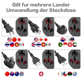 YAODHAOD Plug adaptor, 2 pieces, universal adapter, UK to EU adapter, adapter China Germany plug, travel adapter worldwide for Germany, USA, UK, Thailand, Switzerland, China, Italy, India