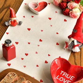 Artoid Mode Be Mine Heart Shaped Tree Table Runner, Wedding Kitchen Dining Table Decoration for Home Party Decor 13x36 Inch