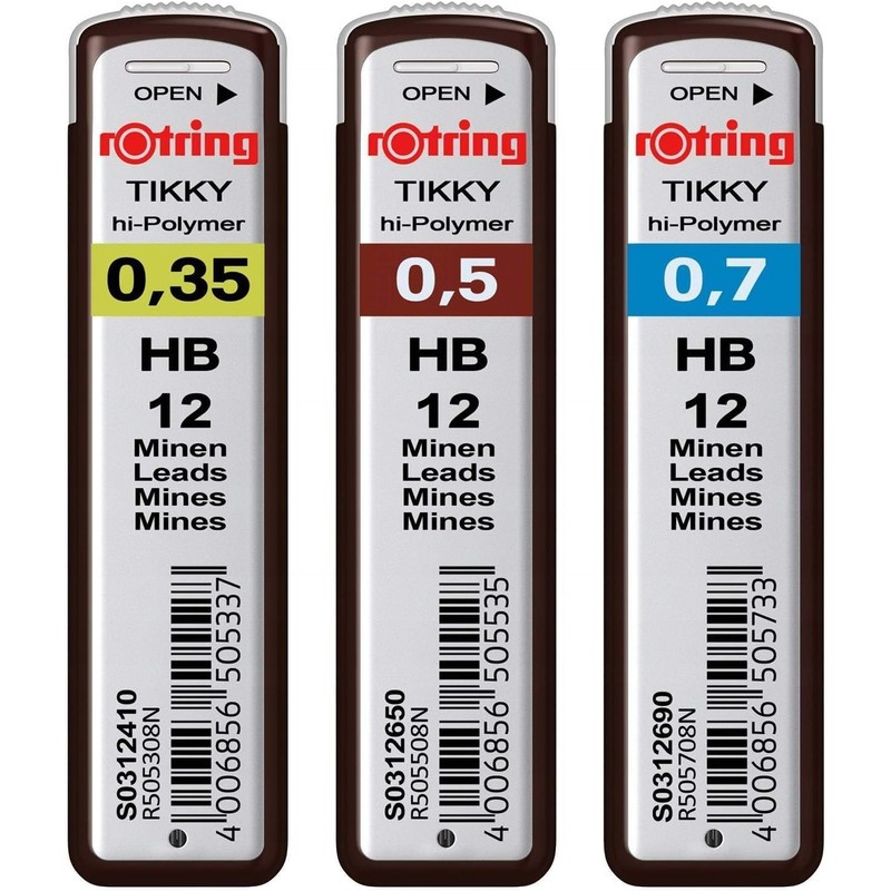 Set of Rotring Tikky mechanical pencils, complete set of 3