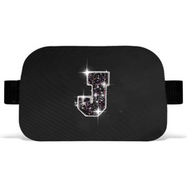 Uygafly Small Waist Fanny Pack Belt Bag for Girls Women Crossbody with Initial, Black, 5 inches, J