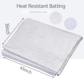 JIYUANCH 2 Pcs 36x45 Inch Heat Resistant Batting for Potholders Insulating Thermal Lining Batting for Pot Holders Heat Reflective Fabric