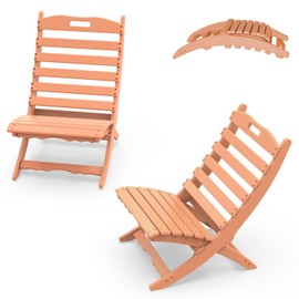 IVY&LANE Portable Xavier-Chairs Set of 2 | Folding-Adirondack-Chair | Wave | HDPE Plastic | Limited Edition | Red | All-Weather Resistant | for Outdoor Fire-Pit Patio Lawn Beach Poolside