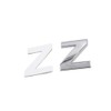 Partuto Silver Tone Metal Z Letter Shaped Alphabet Sticker Emblem