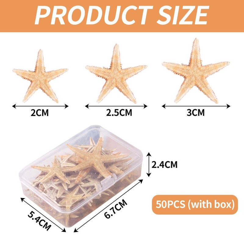 VEHYEGOI 50 Pieces Of Starfish, Marine Element Decoration, Photography Props,