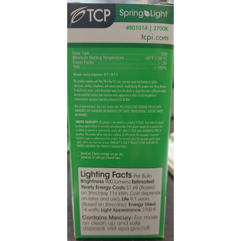 TCP Spring Light 14W=60W Soft White Fluorescent Bulbs (12 Pack)
