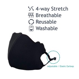 TK FASHION MASK 3D Kids Fashion Face Mask Reusable Washable with Adjustable Earloop (BLACK, 2)