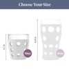 Lifefactory 10-Ounce Beverage Glasses with Protective Silicone Sleeves, 4-Pack, Stone