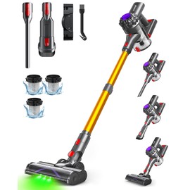 SVHT Cordless Vacuum Cleaner, 450W 40KPA Vacuum Cleaners for Home, 45Mins Lightweight Stick Vacuum with Advanced Green Light Tech, Rechargeable Battery Vacuum for Carpet,Pet Hair,Hardwood Floor
