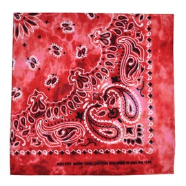 NYFASHION101 Unisex Double Sided Print Paisley Cotton Bandana Head Wrap Scarf, Red Tie Dye