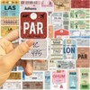 Boarding Pass Seals 40 Pcs Vinyl Waterproof Aesthetical Scrapbooking Sticker