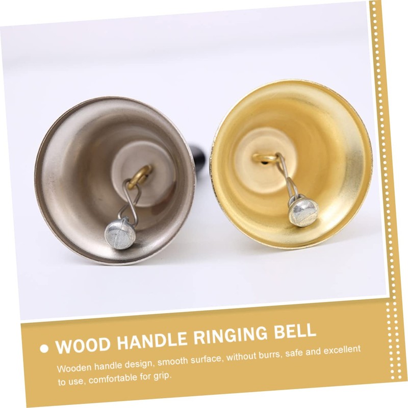 DOITOOL Metal Hand Bell with Handle Sound Musical Percussion Bell