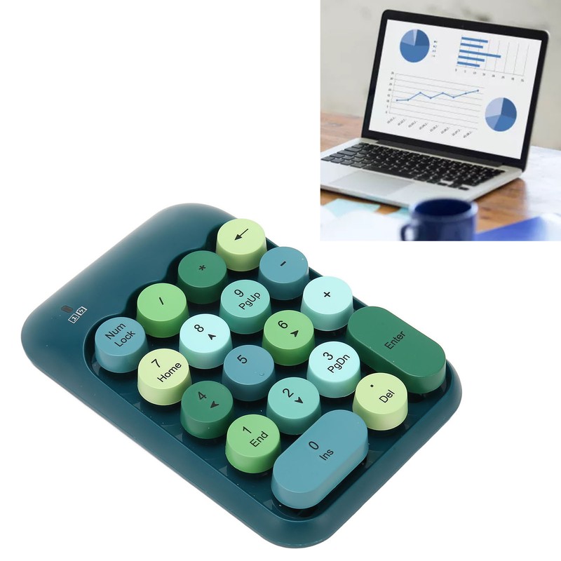 2.4GHz Wireless Numeric Keypad 18 Keys Retro Color Round Keycaps